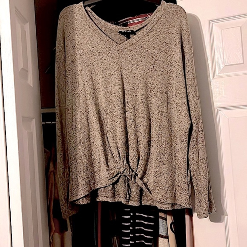 Casual Grey Tie Sweater